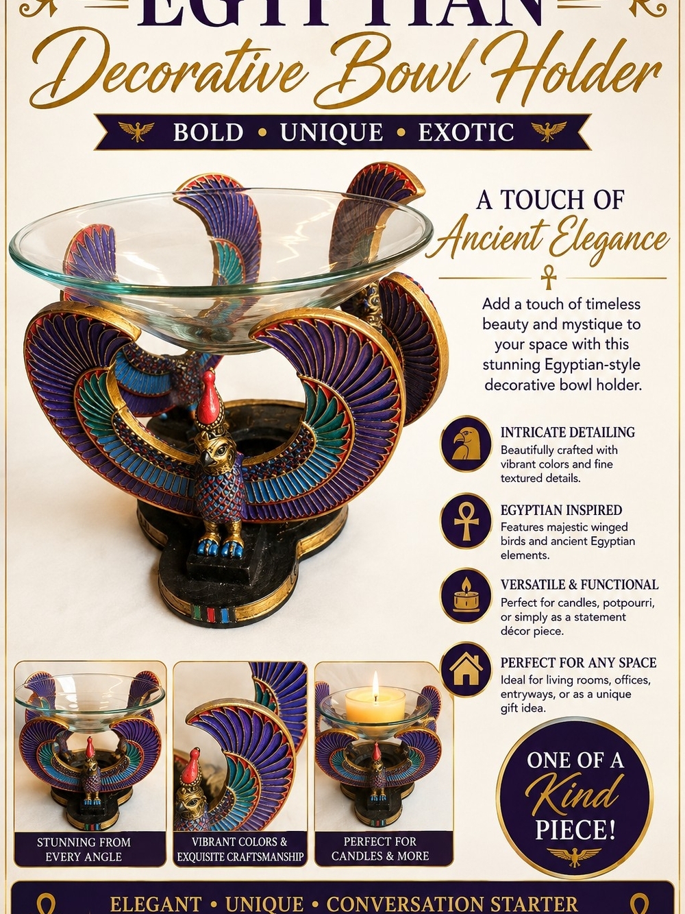 Egyptian Decorative Bowl Holder - Multicolor